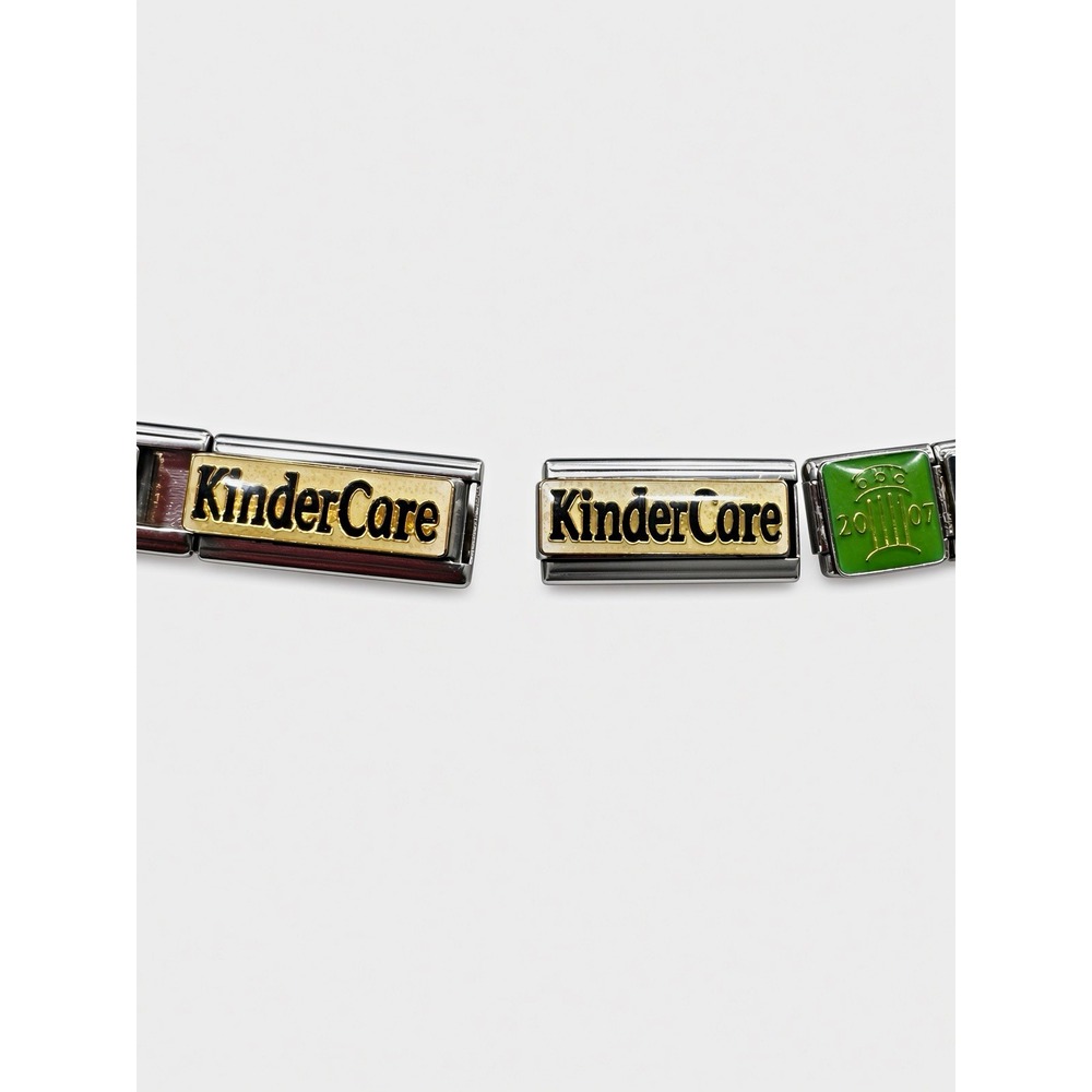 Vintage KinderCare Italian Charm Bracelet Links Lot – Glitter Enamel 2006 Apple
